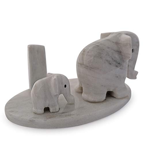 Éléphants marbre blanc porte-stylo home decor table bureau 6 cm
