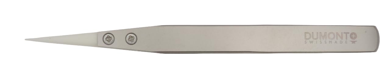 Pinzas de precisión Dumont para relojería, joyería y micromecánica de precisión - Puntas Delrin blanco - Antimagnético (D4)