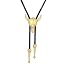 Gold Cow Head &Black Rhinestone Cord