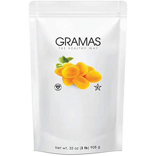 Gramas Extra Jumbo Turkish Apricots in Resealable 2 lb. Bag, Vegan, Gluten-Free, Healthy Snack, Non-GMO, No Added Sugar (32 oz)
