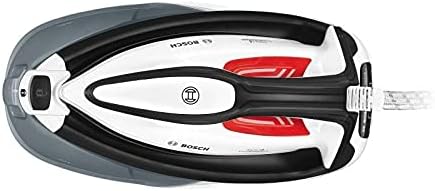 పై నుండి క్రిందికి view of the Bosch TDS4070 steam iron on its base, showing the overall design.