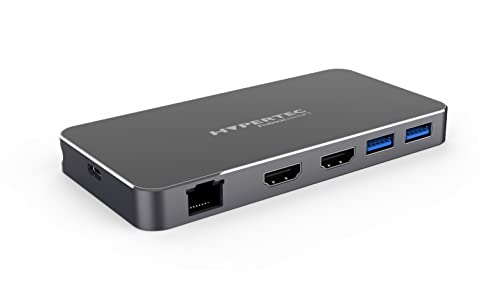 Hypertec ProDockEssential X1 Dock USB-C universale, doppio HDMI, display singolo 8K (solo Windows) / 4k Dual Display, 2 x USB-A 3.0, 1 x USB-C, Gigabit Ethernet, 100W Power Delivery