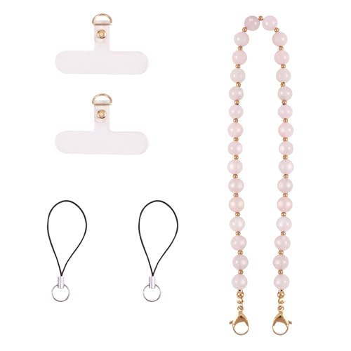 LEGENTLISUR Pulsera para teléfono móvil con perlas para teléfono móvil con lengüeta de sujeción y trabillas de cordón de nailon, manos libres, para teléfono móvil, Piedras preci