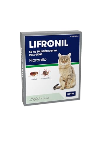 Pipetas Gatos LIFRONIL x3 Pipetas contra Pulgas y Garrapatas Muy EFICAZ | Apto para Todo Tipo de Gatos a Partir de 2 Meses y más de 1 kg de Peso | Protección hasta 5 Semanas | Nexum Market