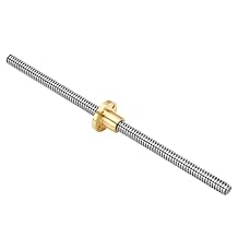 T4 4mm Lead Screw 600mm/23.62" with Brass Nut for 3D Printer Machine Z axis Picth of Screws 1mm, Lead 1mm