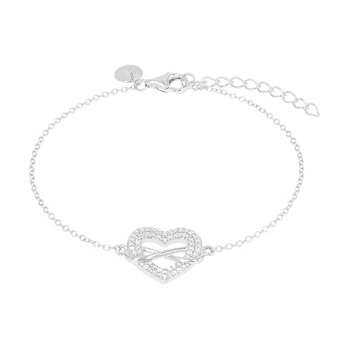 Bracelet Tom Tailor en argent 925 avec cœur et infini en zircone