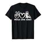 Peace, Love Husky Retro Husky Dog Lover T-Shirt