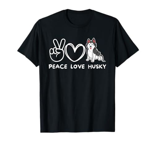 Peace, Love Husky Retro Husky Dog Lover T-Shirt