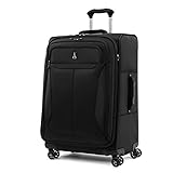 Travelpro Tourlite Softside 25' Expandable Luggage with 4 Spinner Wheels, Lightweight Suitcase, Checked Medium, Black