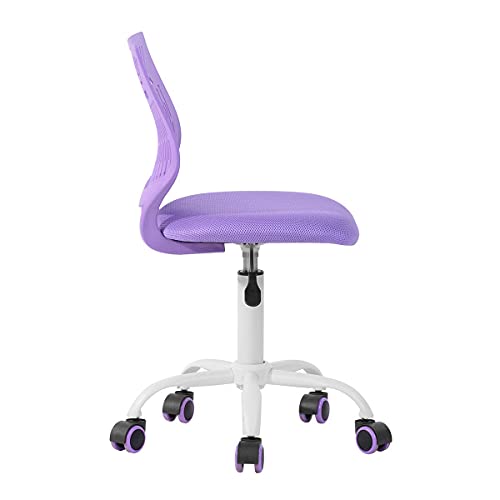 Furniturer Writing Task Chair For Teens Boys Girls Desk Chair With Backrest For Study Room Bedroom, Home Office (Purple) #TOP7