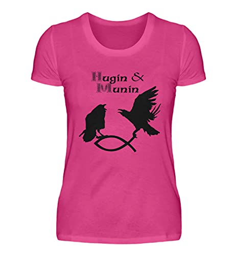 T-shirt femme rose M Hugin & Munin idéal pour vos sorties décontractées et le bureau