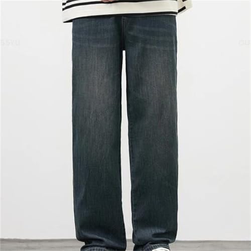 Men's Spring Fall Jeans – Thin Soft Loose Wide-Leg Denim Pants, Elastic Waist Casual Plus Size4