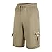 GOFULY Mens Shorts with Zipper Pockets with Multi Pockets Fashion Elastic Drawstring Mesh Shorts Men Slim Fit Summer Solid Baggy Mid-Calf Pants Streetwear Khaki XL