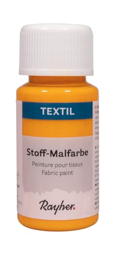 Rayher 35062161 Permanent Textile Paint, Sun Yellow, 50 ml, Light Fabric Acrylic Paint