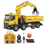 s-idee® S1538 Rc Kipplader mit Kran & Schrottgreifer Dump Truck 1:14 LKW 26 Kanal Huina...