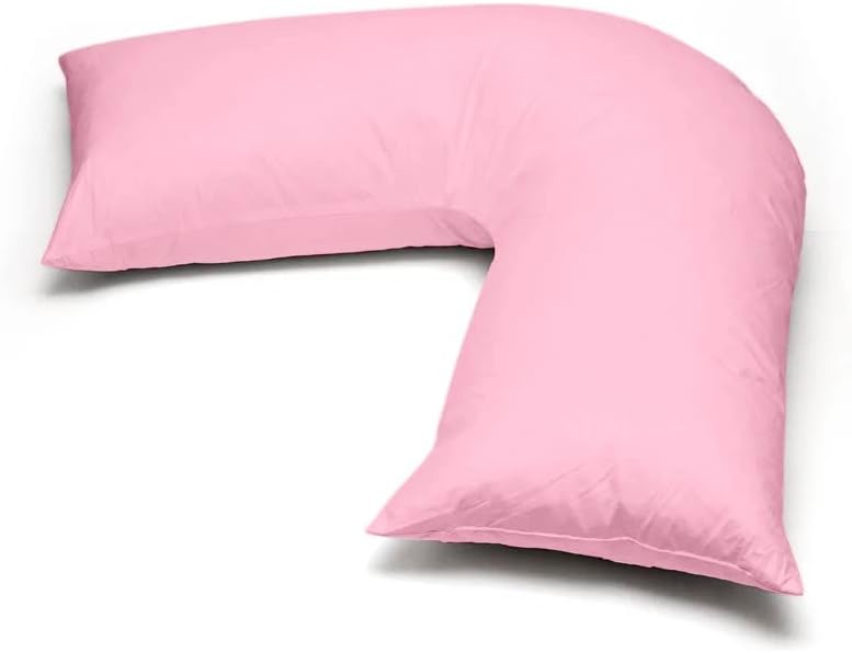 AIMANE® Easy Care Percale Plain Polycotton Back and Neck Support V Shaped Pillowcase Orthopaedic/Pregnancy/Nursing Pillow Cover Only (Grey)