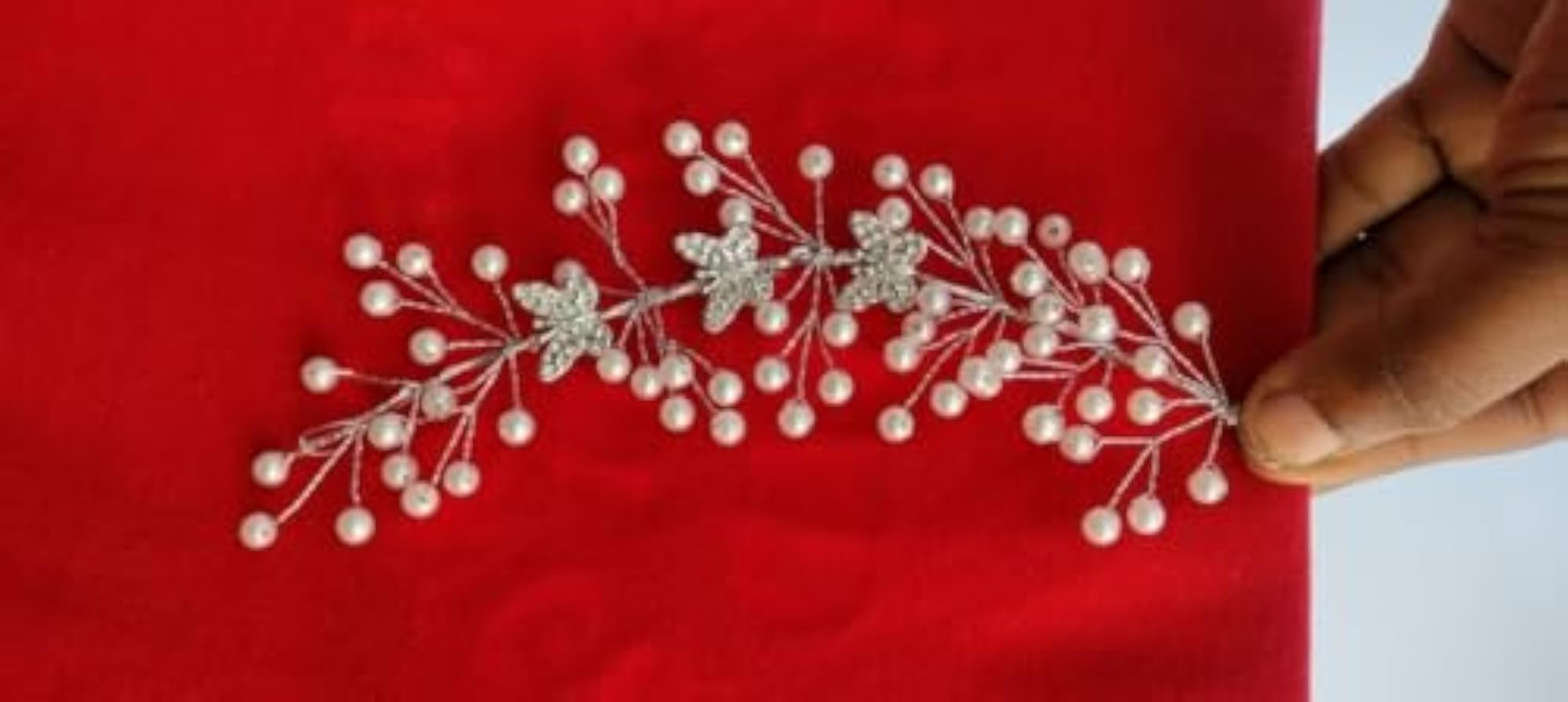Bridal Pearl & Crystal Floral Hair Vine for Women