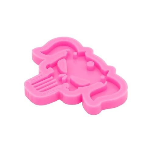 Shiny Glossy Skull Girl Shape Resin Keychain Mold Silicone Keychain Molds Clay Molds Halloween Necklace Jewelry Making Mold Skeleton Resin Silicone Molds #TOP4