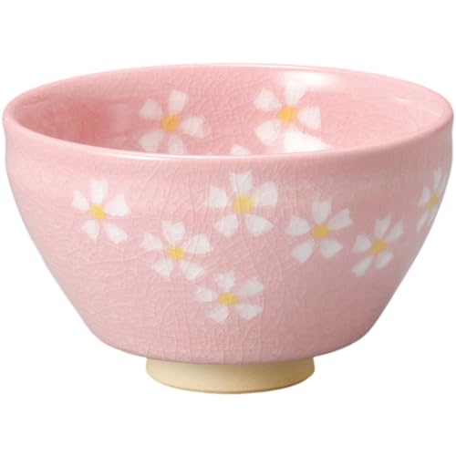 エールネット(Ale-net) 抹茶碗 小花天目型ピンク小茶碗 陶器 美濃焼 日本製 matcha bowl
