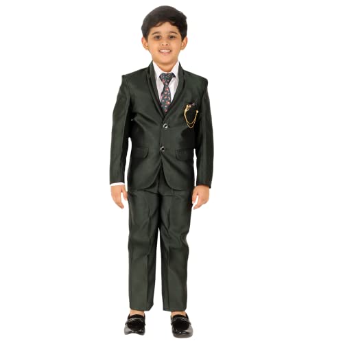Image of Pro-Ethic Style Developer Boy's 5 Piece Suit Set | Coat, Pant, Tie & Shirt | Cotton Checked Pattern