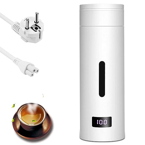 Acboor Mini hervidor eléctrico, 500 ml hervidor de agua de viaje con ajuste de temperatura y apagado automático, tetera de ebullición rápida, taza calefactora, hervidor para preparar café