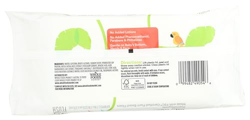 365 by Whole Foods Market, Soft & Strong Disposable Baby Wipes, Enriched with Coconut Oil, 64 Count