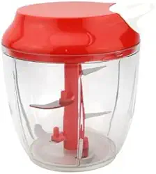Processador de Alimentos Manual Triturador Mixer 5 Laminas (Vermelho)