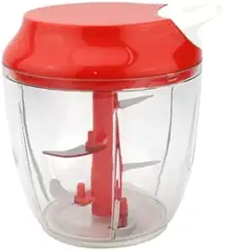 Processador de Alimentos Manual Triturador Mixer 5 Laminas (Vermelho)