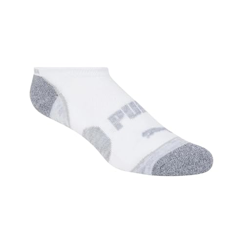 PUMA Women's Sports No-Show Socks, 5-9.5 Shoe Size, White, 10 Pairs4