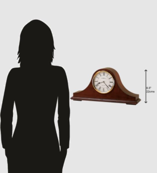 Image of Howard Miller Christopher Mantel Clock - Hardwood Table Clock, Quartz Movement, Westminster Chime, Brass Bezel, Roman Numerals, Battery Powered