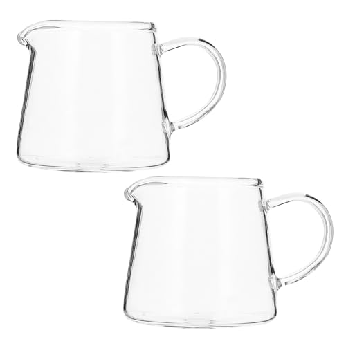 DIYEAH 2 piezas Vasos de Vidrio para Leche y Café Pequeños Contenedores Transparentes para Bebidas Tazas Versátiles para Cocina Bar y Cafetería