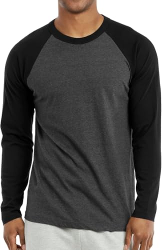 Image of R Cube Men's Henley Shirts Raglan Long Sleeve Casual Slim Fit Lightweight Fashion T-Shirts