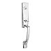 Baldwin Reserve SCMIAXSQURCSR260S Single Cylinder Miami Handleset Right Hand Square Lever and Contemporary Square Rose with Smartkey Bright Chrome Finish
