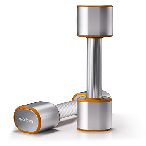 Mobifitness Dumbbells 2-6.6Lb Set Of 2, Muscle Training Dumbbell Set, Easy To Grip, Anti-Slip, Odorless Material, Small Size, Suitable For Beginners And Women (3Lb, Orange) #TOP28