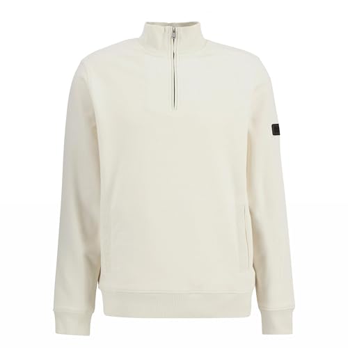 Barbour International Ehan Half Zip Sweatshirt, Whisper White (UK, Alpha, XL, Regular, Regular, Whisper White)