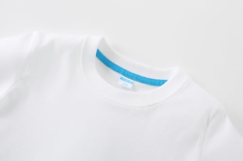 AMIYAN Toddler T Shirts Boys Girls Basic Tee Summer Cotton T-Shirts Crewneck Short Sleeve Shirts for Kids White 100 2-3T