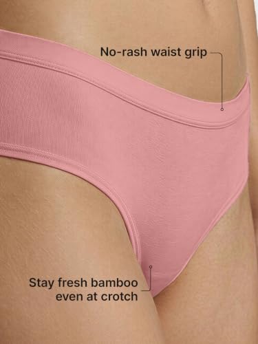 Image of Enamor Bamboo Cotton IP01, Mid Waist Women's Hipster Panty - 3X Softer, 4X More Absorbent, Antimicrobial, No-Pinch Waist, All-Day Comfort