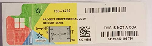 Project 2019 Professional 32/64 Bit - Coa Sticker - Adesivo di Licenza - Ufficiale - Attivazione Online - Licenza Perpetua a Vita