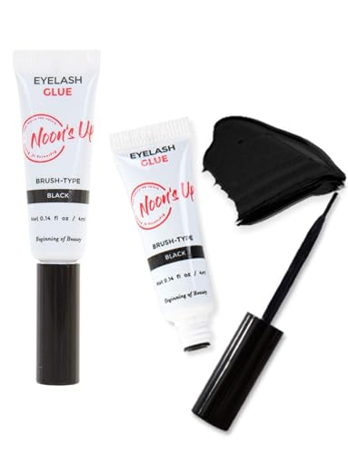 NOON'S UP Wimpernkleber (Schwarz) - Extrem starker Halt für Wimpern | Wasserfester | Hypoallergener für empfindliche Augen | natürliches Aussehen (4 ml)