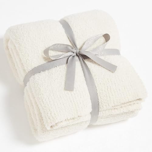 Image of CYMULA Kids Blanket for Boys Girls 30x40 inches, Soft Cozy Fuzzy Swaddle Throw Blanket for Crib Stroller, White
