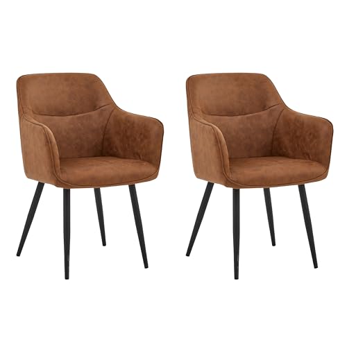 Colenis® - City - Lot de 2 - Chaises de Salle à Manger - Chaise avec Accoudoirs en - Pieds en Métal Solide - Confort et Élégance Scandinave (2,...