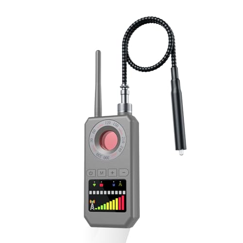 Hidden Camera Detector 6-in-1 Anti Spy Device, GPS Tracker & Bug Detector with AI Triple Alert, Wide Scan, Magnetic Sensor for Car & Travel Security(Gray)