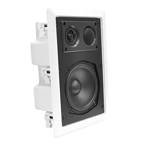 Pyle Ceiling Wall Mount Enclosed Speaker - 400 Watt Stereo In-wall / In-ceiling 8" Enclosed Full Range Deep Bass Speaker System - 50Hz-20kHz Frequency Response, 4-8 Ohm, Flush Mount - PDIW87 White by Pyle - Image 3