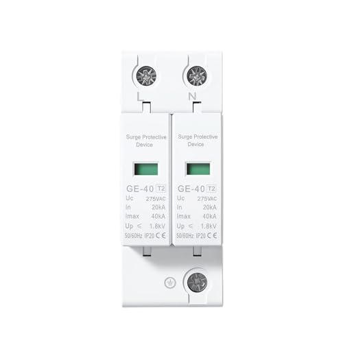 Protector contra sobretensiones de 2P AC 275V y 10-20kA para la seguridad eléctrica del hogar