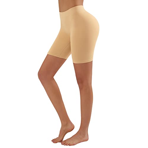 Image of YADIFEN Slip Shorts for Under Dresses Women Seamless Anti Chafing Underwear Shaping Boyshort Smooth Thigh Biker Short Panties