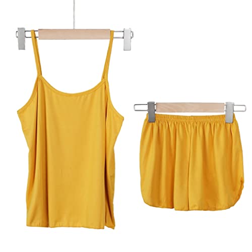Pajamas d'été set pour femmes : top sans manches et short de nuit soft