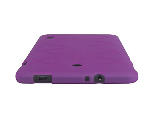 Nook Tablet 7 2016 Tpu Case- Ishoppingdeals Ultra–Slim Tpu Rubber Gel Cover With Textured, Non-Slip Grip For Barnes & Noble Nook Tablet 7 Inch (Bntv450) Android Tablet 2016 Release- Purple #TOP2