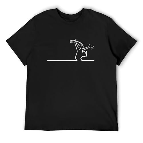 Happy Fashion Tshirts La Linea The Line Osvaldo Cavandoli TV Men Style Pure Cotton Streetwear T Shirt Round Neck Big Size Black Black XL Black XL T-Shirt Black L