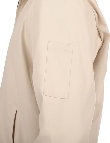 Coofandy Cotton Zip Up Jacket Men Fashion Casual Jackets Light Weight Work Coat Utility Windbreakers Beige thumb #5