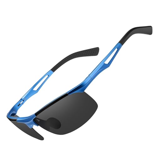 Image of BIRCEN Polarized Anti-Glare Sunglasses for Men: Lightweight Metal Wrap around Sun Glasses UV Protection for Driving Fishing
